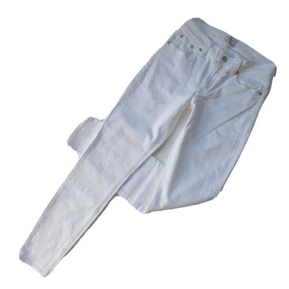 NWT J.Crew 8" Toothpick in White Stretch Skinny Ankle Jeans 24 $115